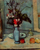 The Blue Vase art print by Paul Cézanne featuring vibrant flowers.