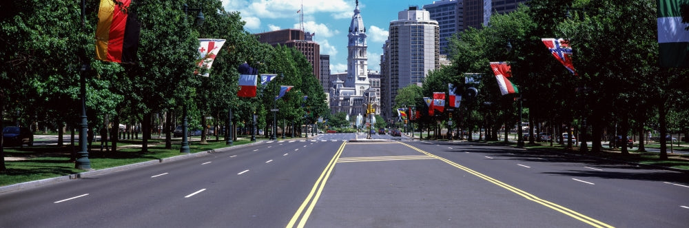 Country Flags on Trees Along Martin Luther King Drive Poster Print