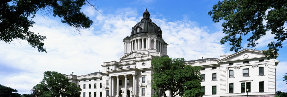 Low angle view of South Dakota State Capitol poster print