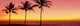Palm trees at sunset on the coast of Waikoloa, Hawaii - Poster Print