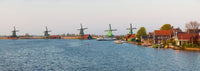 Windmills along the Zaan River at Zaanse Schans poster print