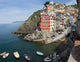 Riomaggiore Little Harbor Poster Print showcasing the beauty of Liguria, Italy.