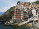 Riomaggiore Harbor Poster Print showcasing the coastal beauty of Liguria, Italy.