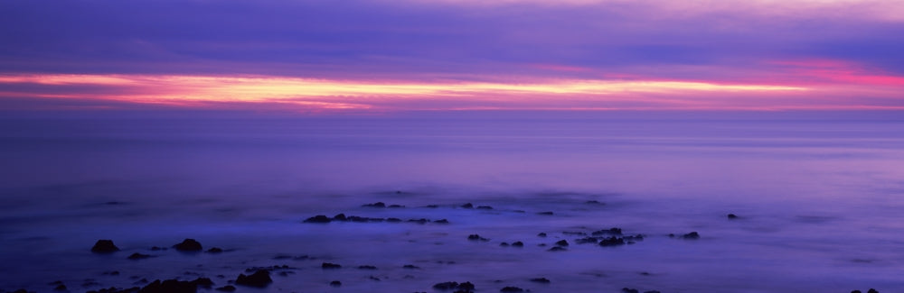 Ski Beach at sunset in San Diego, California poster print.