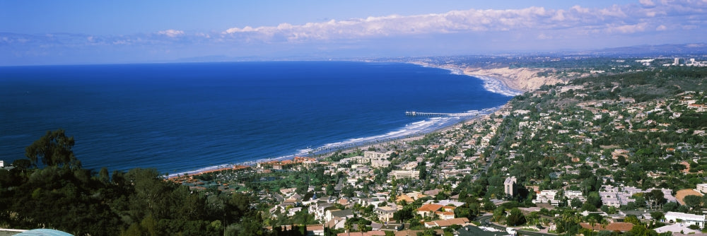 High angle view of La Jolla waterfront poster print.