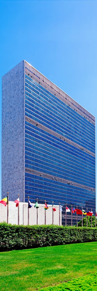 United Nations Headquarters Poster Print showcasing the iconic building in New York City