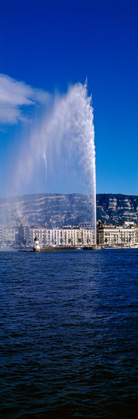 View of the Jet d'Eau poster print showcasing the famous fountain in Geneva, Switzerland.