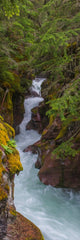 Elevated view of McDonald Creek in Glacier National Park poster print.