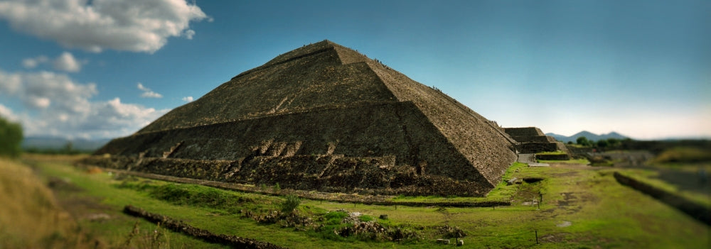 Teotihuacan Pyramids archaeological site poster print in Mexico.