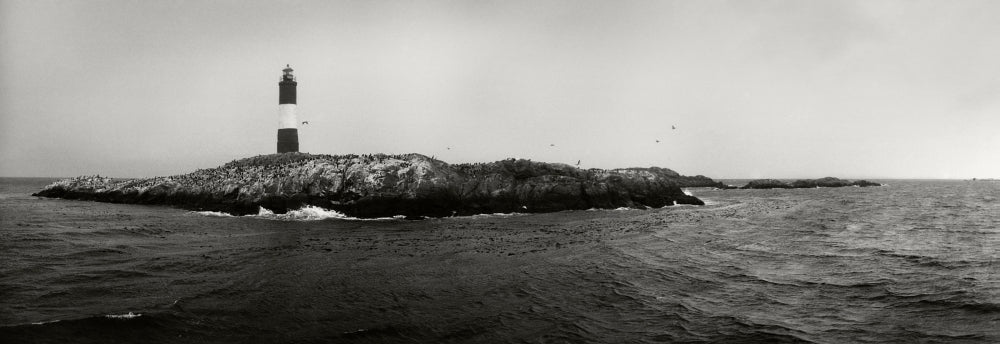 Les Eclaireurs Lighthouse on a small island in the Beagle Channel, Ushuaia, Argentina poster print.