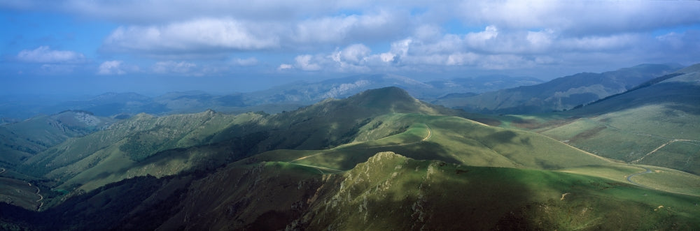 Aerial view of Arthaburu Peak in Iraty Mountain, Pyrenees, France - Poster Print