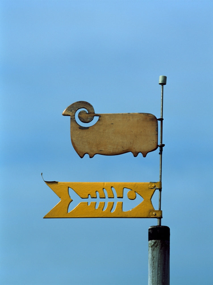 Low angle view of a weather vane poster print by Panoramic Images.