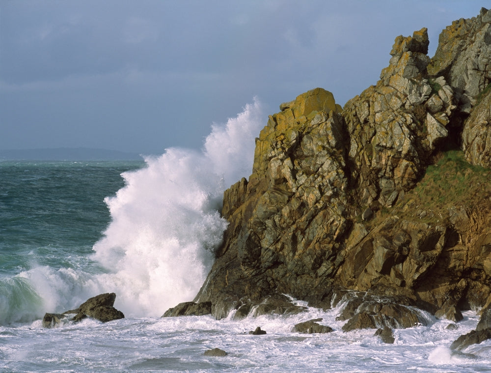 Waves Breaking on the Coast Poster Print - Port Peron, Brittany