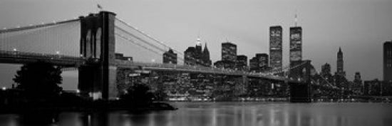 Brooklyn Bridge panoramic poster print showcasing NYC skyline.