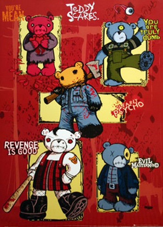 Teddy Scares Rolled Poster Print - Perfect for Home Décor