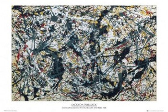Pollock Silver On Black Rolled Poster Print by Jackson Pollock