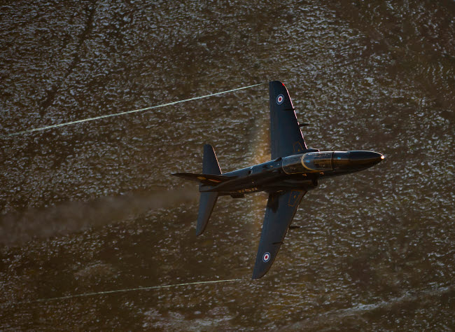 Hawk T1 Trainer Aircraft Poster Print low flying over North Wales.