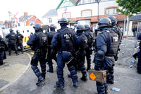 Loyalist Protesters Clash with Police at Albertbridge Road in Belfast Poster Print