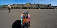 1st Battalion Welsh Guards Poster Print by Andrew Chittock featuring military drill square in Hounslow, London.