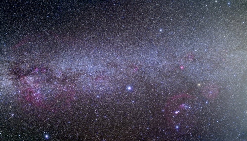 Mosaic of the Southern Milky Way Poster Print showcasing Orion, Vela, Carina, and Crux.