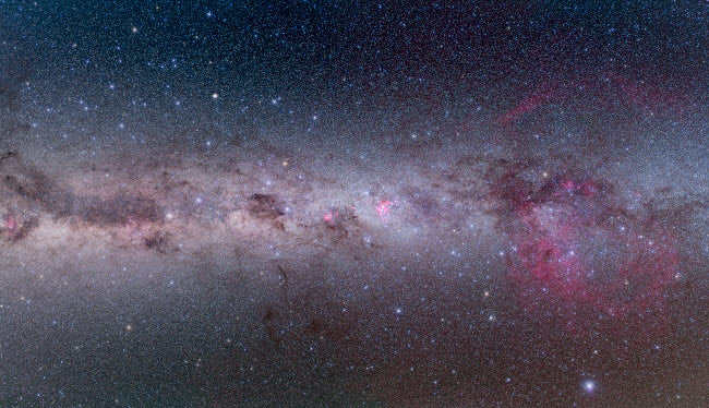 Mosaic of the Southern Milky Way Poster Print showcasing vibrant cosmic details.