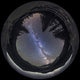 Fish-eye lens panorama of the Milky Way at Cameron Lake, Alberta, Canada poster print.