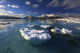 Winter view of Tjeldsundet Strait towards Saetertinden mountain in Norway poster print