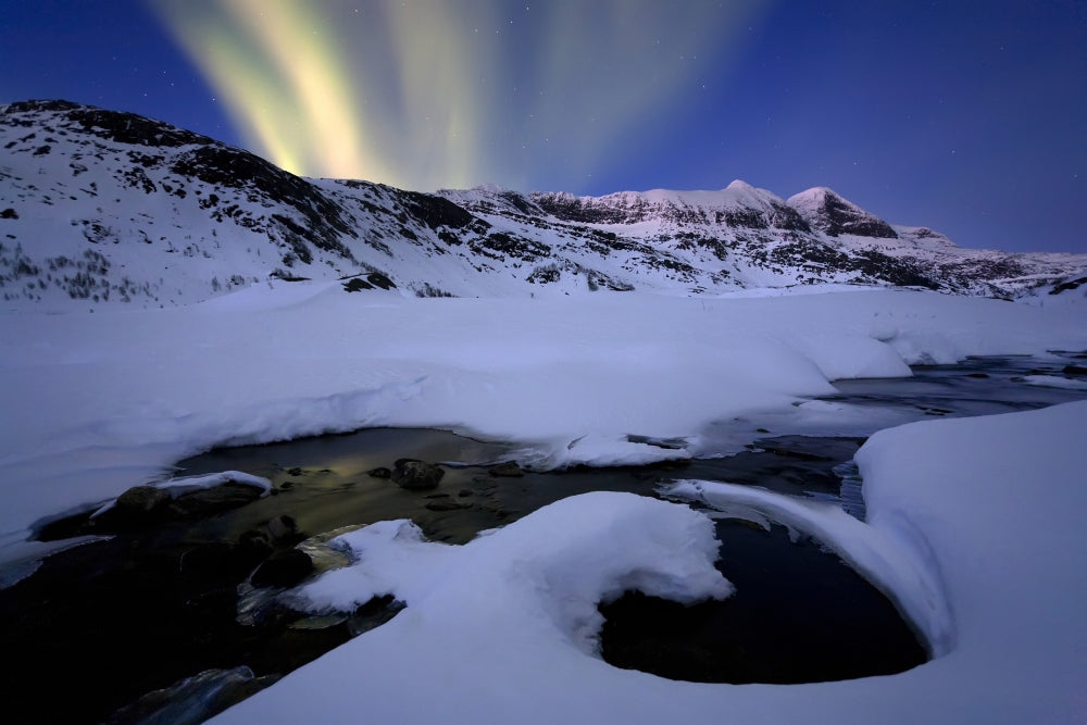Northern Lights in Skittendalen Valley, Troms County, Norway Poster Print