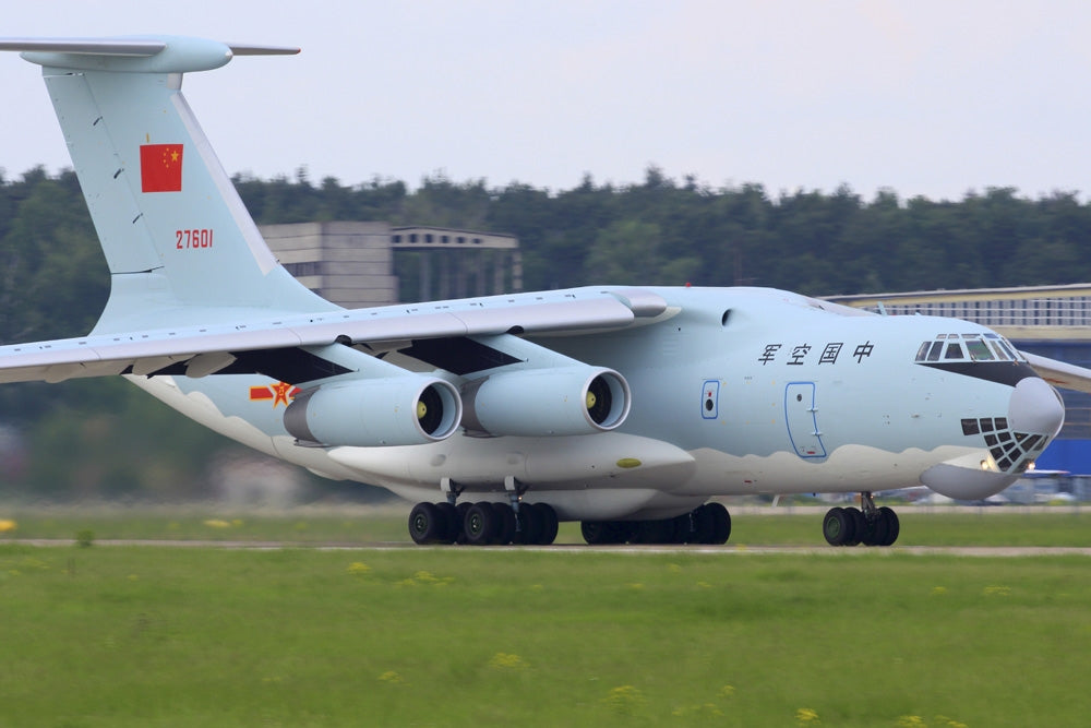 Il-76TD Transport Aircraft of China Air Force taking off poster print.