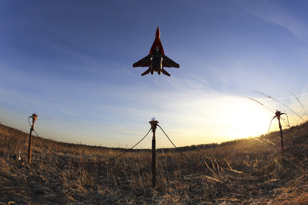 MiG-29 jet fighter landing poster print by Artem Alexandrovich