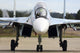 Su-30SM jet fighter of the Russian Air Force taxiing after landing