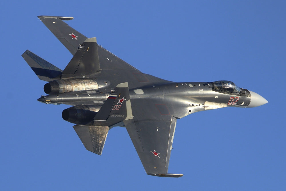 Su-35S jet fighter of Russian Air Force taking off poster print