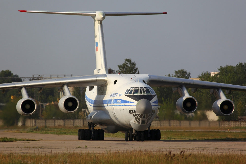 Il-76MD Transport Aircraft Poster Print showcasing military aviation.