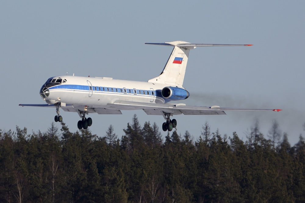 Tu-134A-3 Airliner of Russian Air Force Landing Poster Print