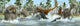 Deinosuchus and Bistahieversor attacking a herd of Anasazisaurus poster print.