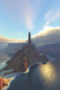 The Sun Rises on a Beautiful River in the Desert Canyonlands Poster Print
