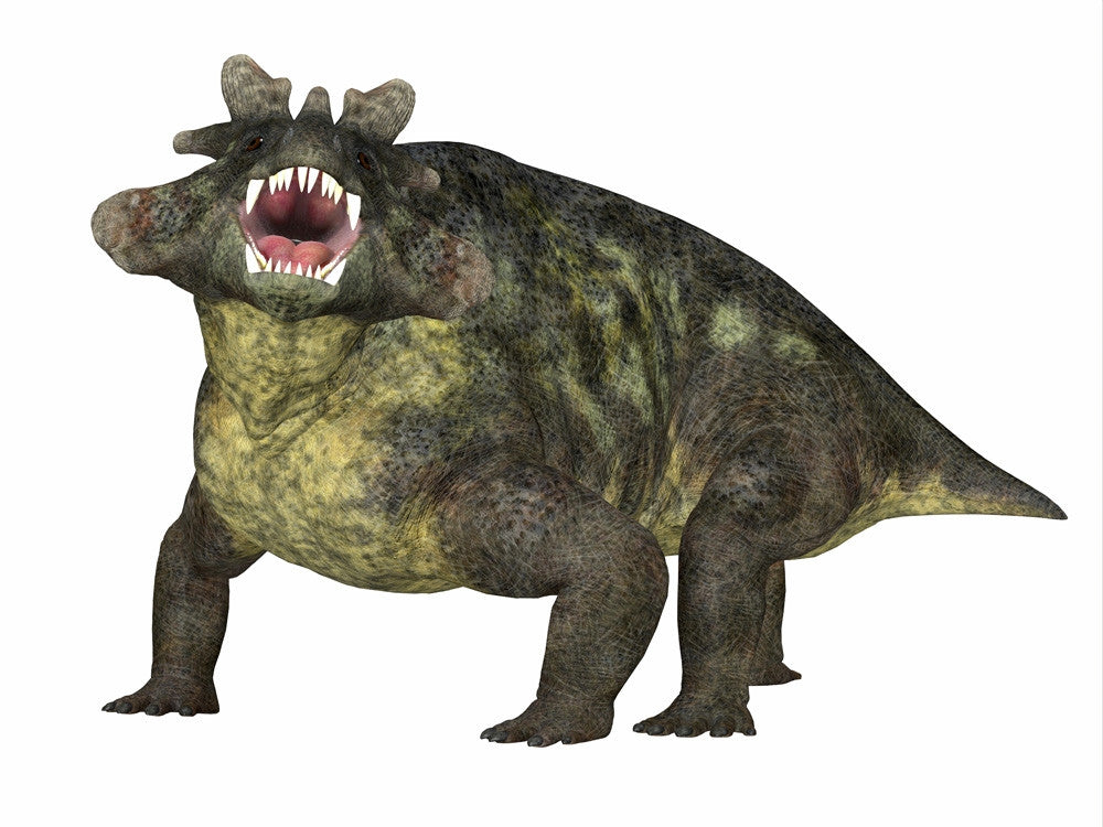 Estemmenosuchus Dinosaur Side Profile Fine Art Print by Corey Ford