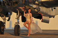 1940's pin-up girl poster print with B-25 bomber
