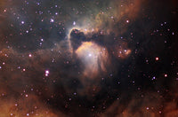The Cave of IC1848 Poster Print showcasing the Heart Nebula by Ken Crawford.