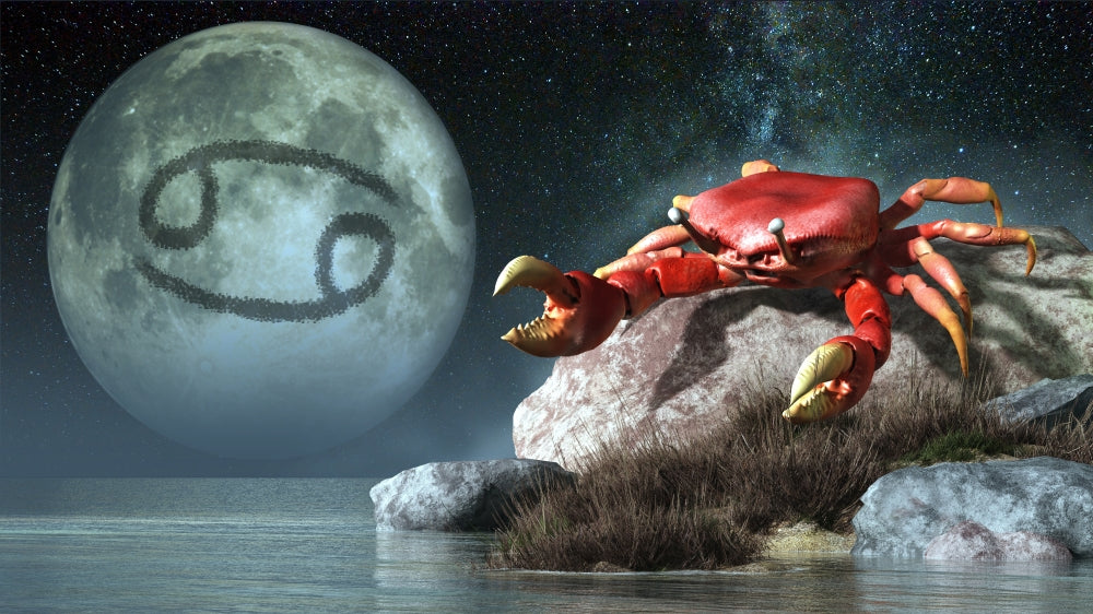 Cancer Zodiac Sign Poster Print featuring crab symbol