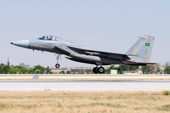 Royal Saudi Air Force F-15C Eagle landing poster print by Daniele Faccioli