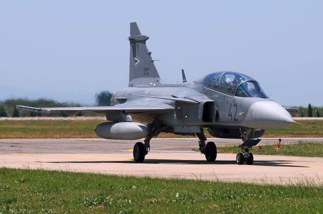 Hungarian Air Force JAS-39D Gripen Poster Print by Daniele Faccioli.