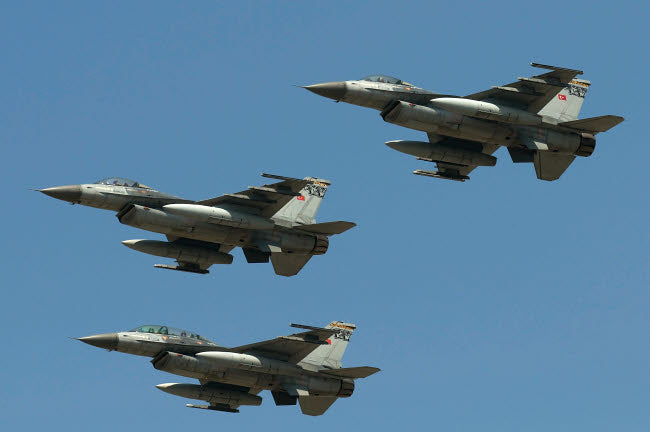 Turkish Air Force F-16C/D Aircraft Poster Print by Daniele Faccioli
