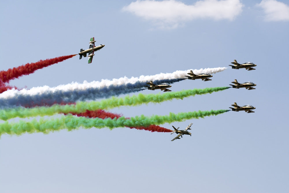 Al Fursan aerobatic team performing in Morocco poster print by Daniele Faccioli.