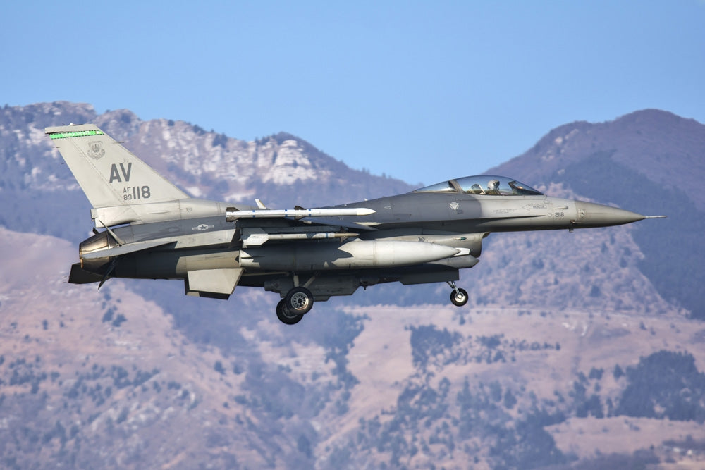 U.S. Air Force F-16C Block 40 preparing for landing poster print.