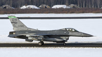 F-16 Fighter Jet Taxiing on Runway at Amari Air Base Art Print