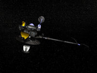 Artistic concept of the Galileo spacecraft orbiting Jupiter