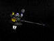 Artistic concept of the Galileo spacecraft orbiting Jupiter