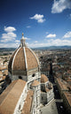 Aerial view of Piazza del Duomo and Basilica di Santa Maria del Fiore in Florence, Italy poster print.