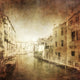 Vintage photo of Venetian canal in Venice, Italy poster print